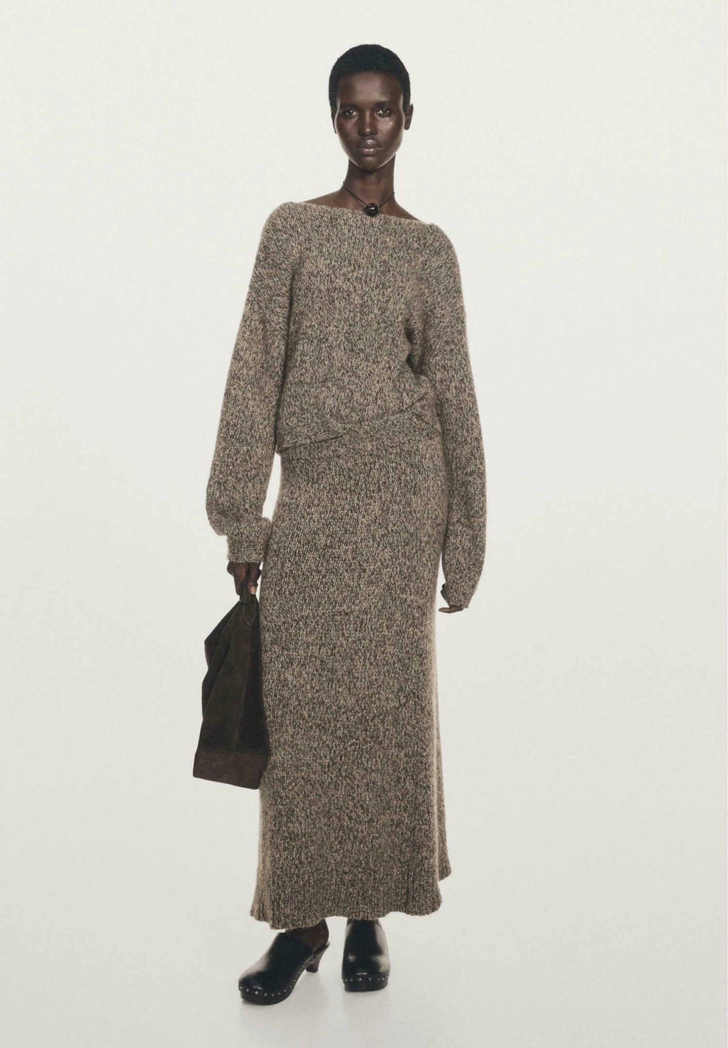 Massimo Dutti SOFT MIDI - Maxi Skirt - Brown 4 Massimo Dutti SOFT MIDI - Maxi Skirt - Brown - Image 2