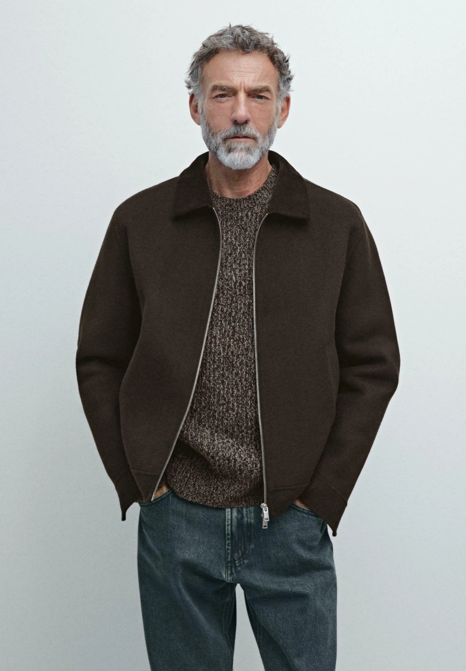 Massimo Dutti ZIPPED DOUBLE CORDUROY COLLAR - Light Jacket - Brown 3 Massimo Dutti ZIPPED DOUBLE CORDUROY COLLAR - Light Jacket - Brown