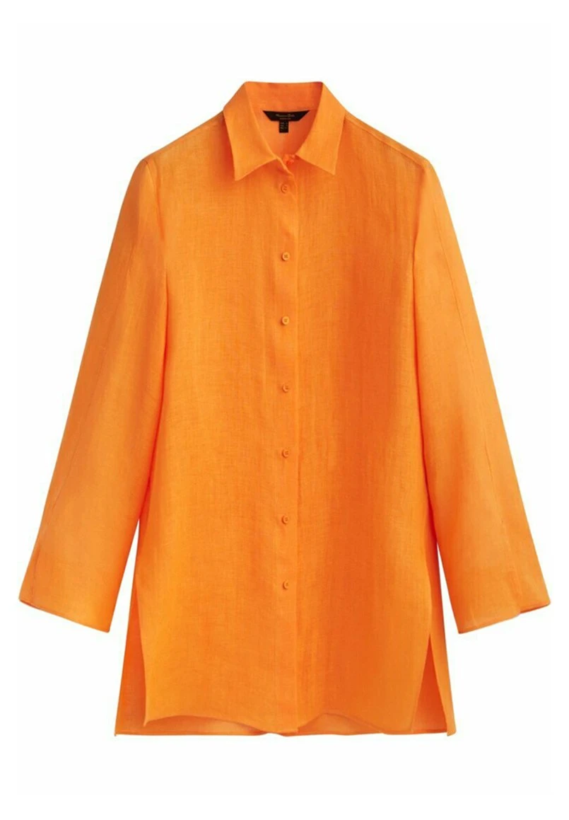 Massimo Dutti Oversize- Button-Down Blouse - Orange 3 Massimo Dutti Oversize- Button-Down Blouse - Orange