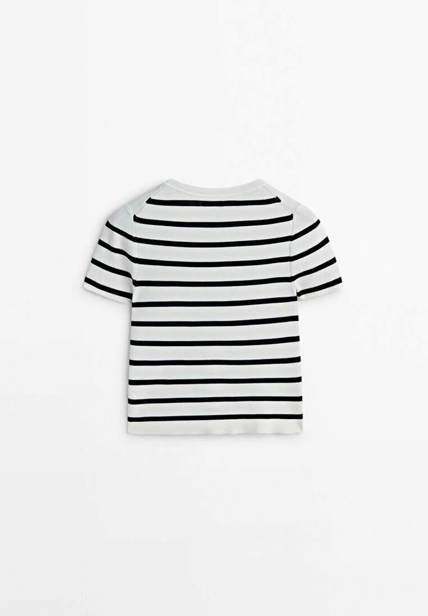 Massimo Dutti Striped Short Sleeve - Print T-Shirt 8 Massimo Dutti Striped Short Sleeve - Print T-Shirt - Image 6