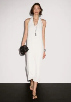 Massimo Dutti LONG FLOUNCE V-NECK - Day Dress - White -Massimo Dutti Shop 7b034ba4a9794a63b5d1ccdcc39a7aa7