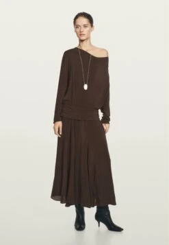 Massimo Dutti LONG FLOWING WITH DRAPED SASH BELT - Maxi Dress - Brown 11 Massimo Dutti LONG FLOWING WITH DRAPED SASH BELT - Maxi Dress - Brown -Massimo Dutti Shop 7b06185dbc8e42aea5b6e1a495045238