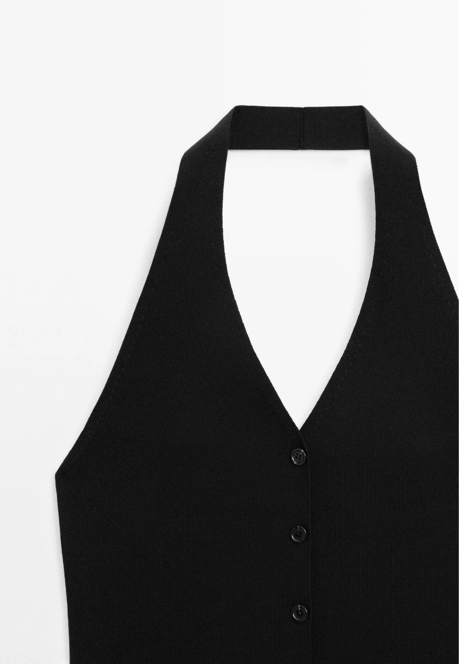 Massimo Dutti LOW-CUT BACK WITH BUTTONS - Waistcoat - Black 9 Massimo Dutti LOW-CUT BACK WITH BUTTONS - Waistcoat - Black - Image 7