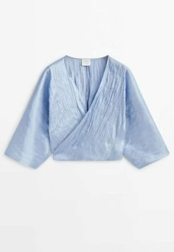 Massimo Dutti Studio - With Creased Effect - Blouse - Light Blue -Massimo Dutti Shop 7b21d54bb7a04544842412036765efc1
