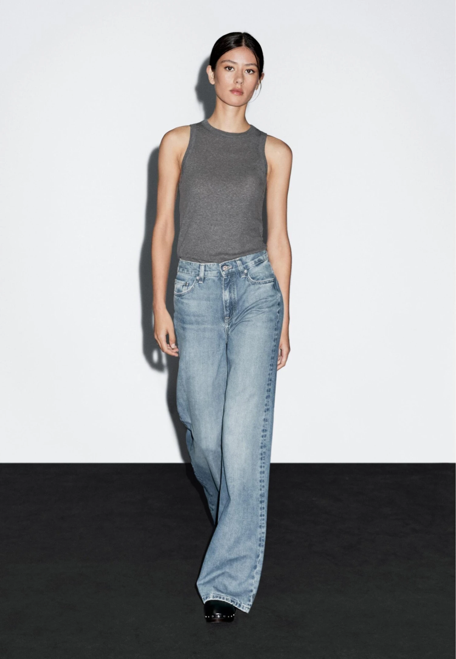 Massimo Dutti LIGHTWEIGHT HALTER NECK - Basic T-shirt - Dark Grey 3 Massimo Dutti LIGHTWEIGHT HALTER NECK - Basic T-shirt - Dark Grey