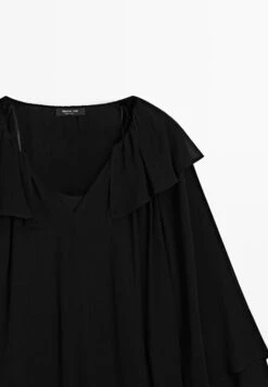 Massimo Dutti SHORT RUFFLED - Day Dress - Black -Massimo Dutti Shop 7b334b2d7eb547b2aa35796e0fd8fb75