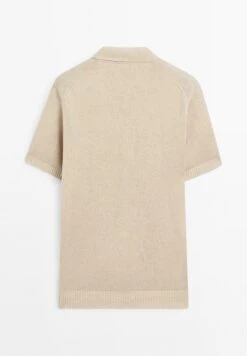 Massimo Dutti V-NECK SHORT SLEEVE - Polo Shirt - Beige -Massimo Dutti Shop 7b6650e25e2c44db87e2faa869f49de1