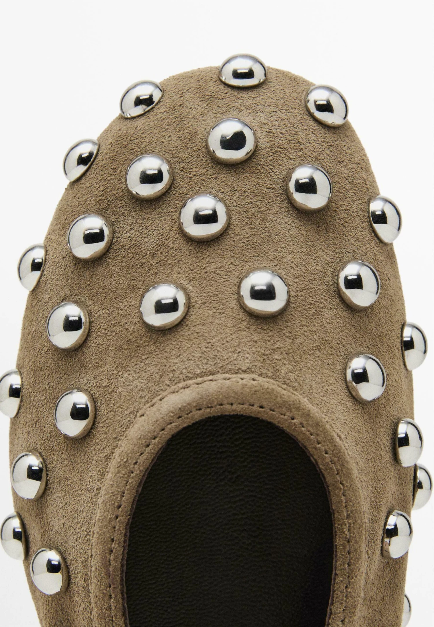 Massimo Dutti STUDDED FLATS - Ankle Strap Ballet Pumps - Camel 7 Massimo Dutti STUDDED FLATS - Ankle Strap Ballet Pumps - Camel - Image 5