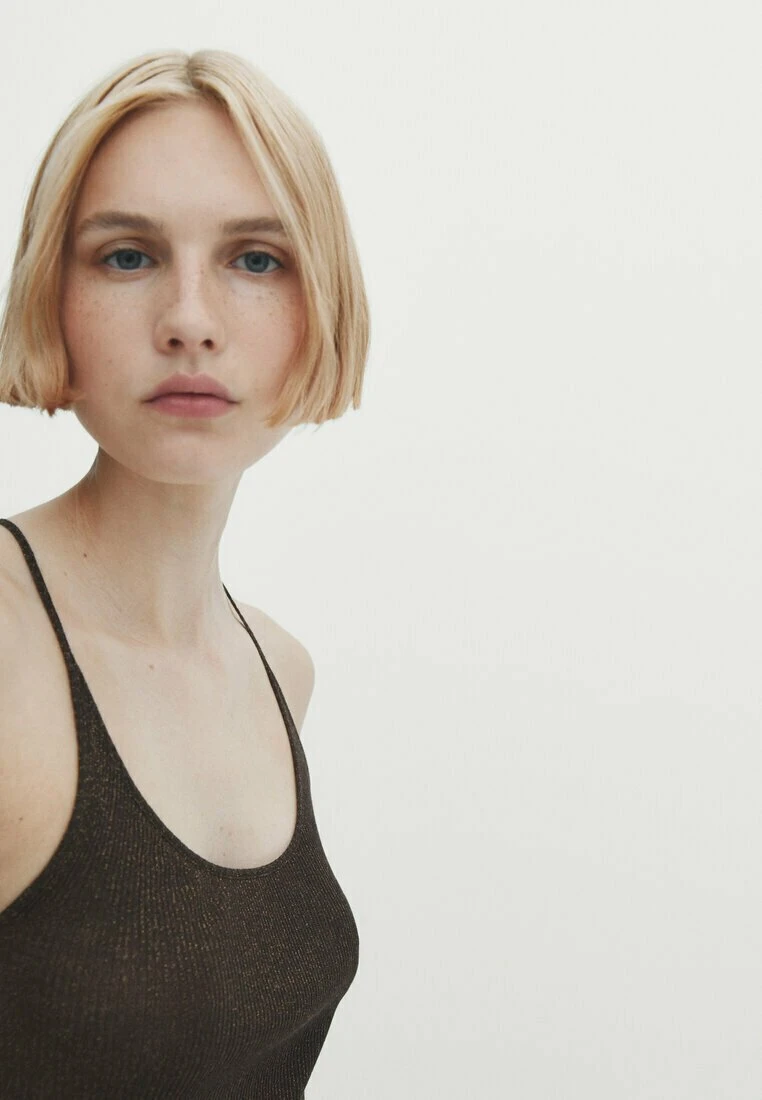 Massimo Dutti Strappy Shiny - Top - Brown 7 Massimo Dutti Strappy Shiny - Top - Brown - Image 5