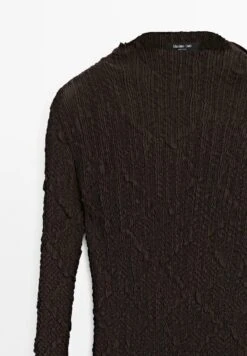 Massimo Dutti LONG PLEATED STRETCH - Maxi Dress - Dark Brown -Massimo Dutti Shop 7bbd8ed94a6b4e8b974d42c90580198c