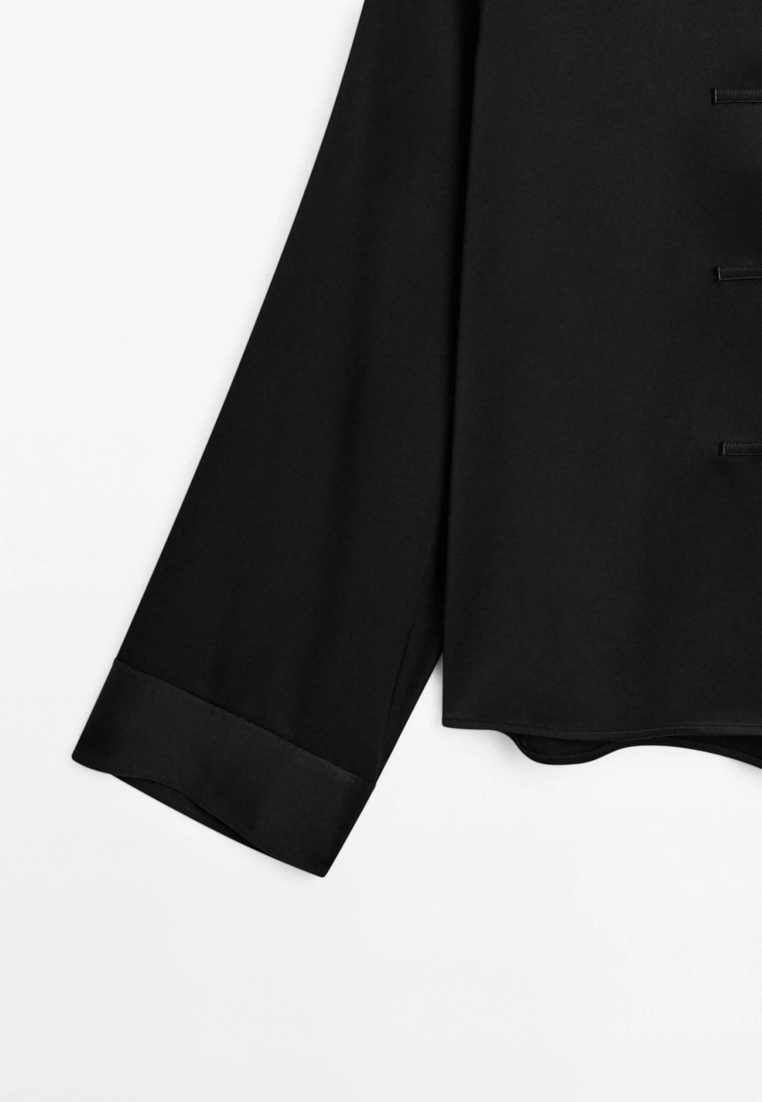 Massimo Dutti SATIN GARMENT WITH BUTTON DETAIL - Blouse - Black 8 Massimo Dutti SATIN GARMENT WITH BUTTON DETAIL - Blouse - Black - Image 6