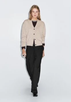 Massimo Dutti V-NECK BUTTONED KNIT - Cardigan - Light Brown -Massimo Dutti Shop 7bc72f0299e943ac948a59b575bc5a05