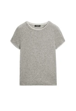 Massimo Dutti SHORT SLEEVE WITH DOUBLE TRIM - Basic T-shirt - Grey -Massimo Dutti Shop 7bfd2a52eb84498f873a671d86307715