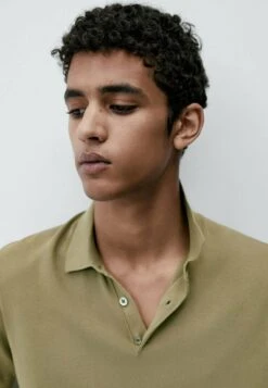 Massimo Dutti Short Sleeve - Polo Shirt - Mottled Green -Massimo Dutti Shop 7c113239311f4094b999ef14bb8a4b35