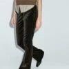 Massimo Dutti SKINNY FLARE FIT VELVET - Trousers - Mottled Dark Brown -Massimo Dutti Shop 7c3498d42d3f4be791aabb3e2bafc9f6