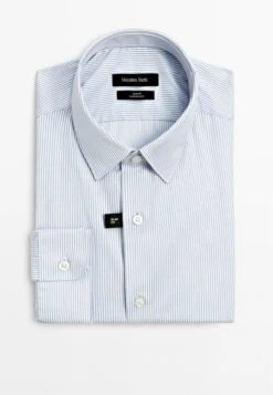 Massimo Dutti SLIM FIT STRIPED GARMENT - Shirt - Blue -Massimo Dutti Shop 7c583a4f615d41468e7bc090d2000c37
