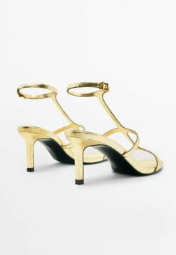 Massimo Dutti Strappy - Sandals - Gold Coloured -Massimo Dutti Shop 7c75603a581442c9bdeca74a0454d35d
