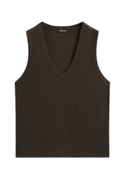Massimo Dutti V-NECK SLEEVELESS - Basic T-shirt - Brown -Massimo Dutti Shop 7c79decd778e48c3b93a29dca6a2397e 1
