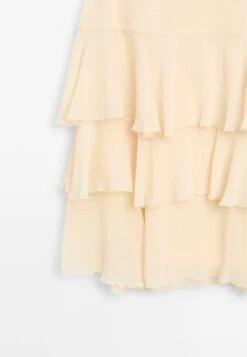 Massimo Dutti LONG RUFFLED WITH SASH - A-line Skirt - Beige -Massimo Dutti Shop 7c95670aeb0c4e6ca2ec99a75659a383