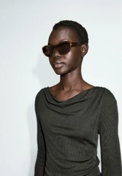 Massimo Dutti WITH DRAPED NECKLINE - Long Sleeved Top - Dark Grey -Massimo Dutti Shop 7c95cd4073894cbd9511b93bcafd5fff