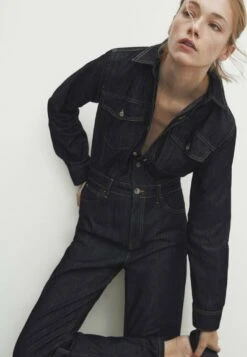 Massimo Dutti Straight Rinse Wash With Stitching - Jumpsuit - Blue -Massimo Dutti Shop 7caeb8d93e604cd880d39ea82767d953