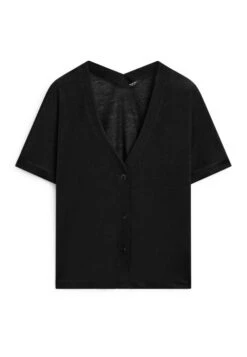 Massimo Dutti BOXY FIT SHORT SLEEVE - Button-down Blouse - Black -Massimo Dutti Shop 7cefcabb43fa467e8a674fa9def25eb2