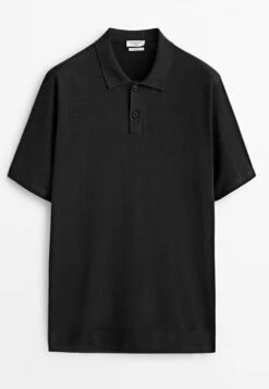 Massimo Dutti Studio - Blend - Polo Shirt - Black -Massimo Dutti Shop 7d12bf784007484fbc5d154967f69a73