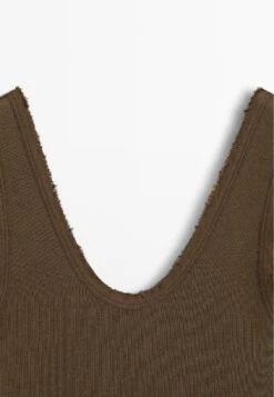 Massimo Dutti ROUND NECK WITH FRAYED PIPING - Top - Mottled Brown -Massimo Dutti Shop 7d1324ead6d14ae9914cc93d405d41a0