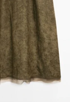 Massimo Dutti MIDI SLIP WITH SHEER DETAIL - Day Dress - Mottled Dark Green -Massimo Dutti Shop 7d1ac3a9b2c1440286f32b683c4455fb