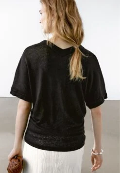 Massimo Dutti BOXY FIT SHORT SLEEVE - Button-down Blouse - Black -Massimo Dutti Shop 7d245b244f624b188c684da692abe3a1