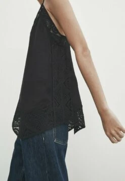 Massimo Dutti Straps With Crochet Detail - Top - Black -Massimo Dutti Shop 7d743a7de9ef4a4798c9cf34badb5392