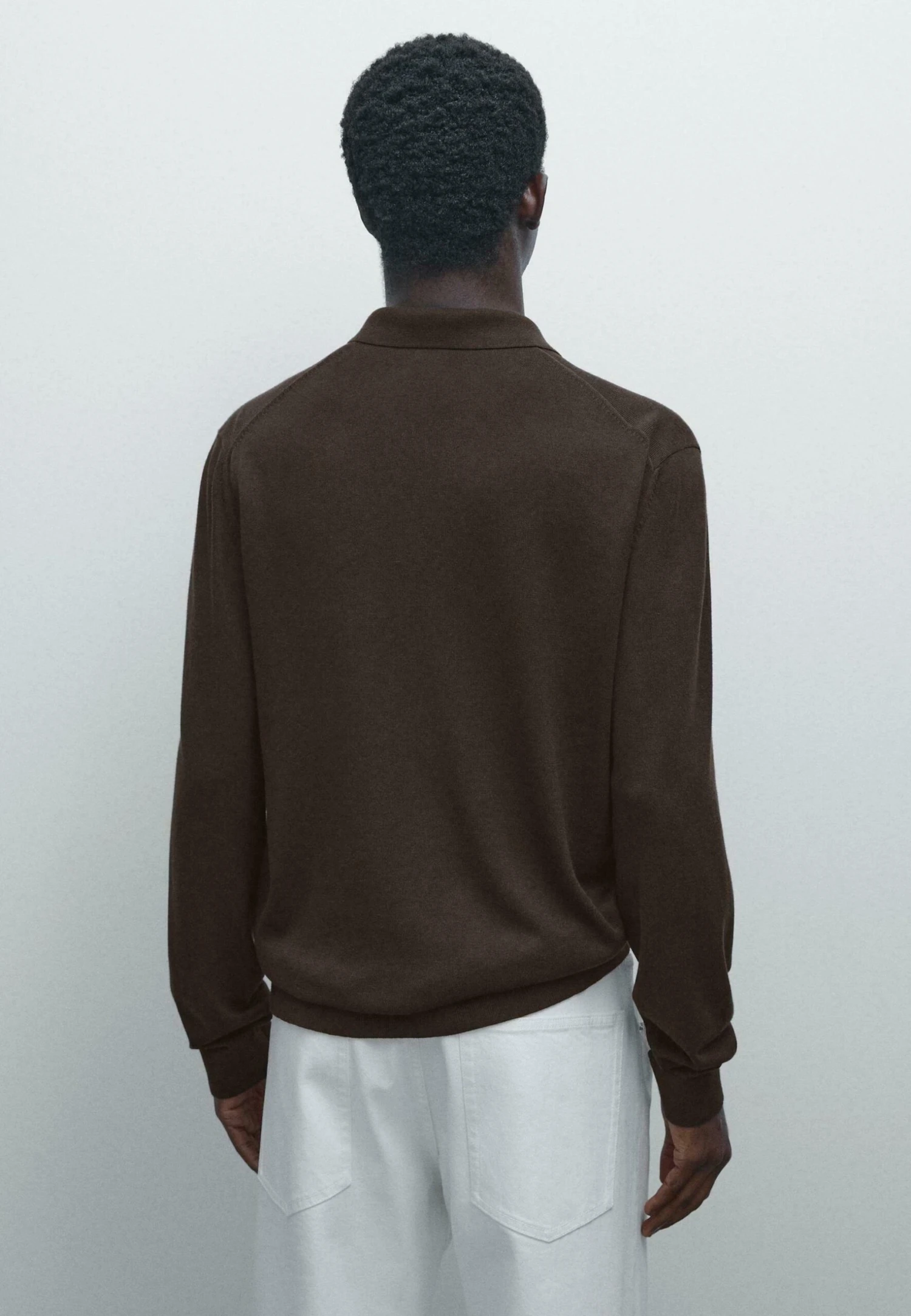 Massimo Dutti POLO COLLAR WITH ZIP - Jumper - Brown 4 Massimo Dutti POLO COLLAR WITH ZIP - Jumper - Brown - Image 2