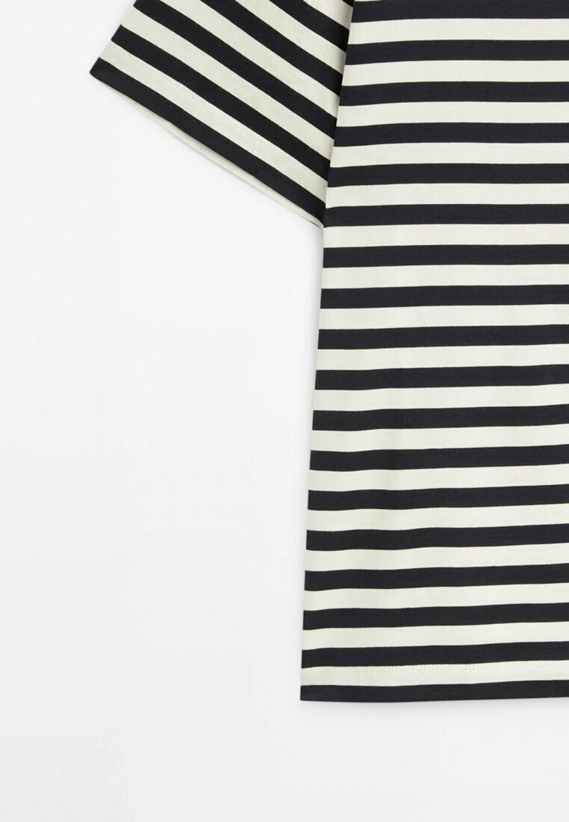 Massimo Dutti Short Sleeve Striped - Print T-Shirt - Blue 9 Massimo Dutti Short Sleeve Striped - Print T-Shirt - Blue - Image 7