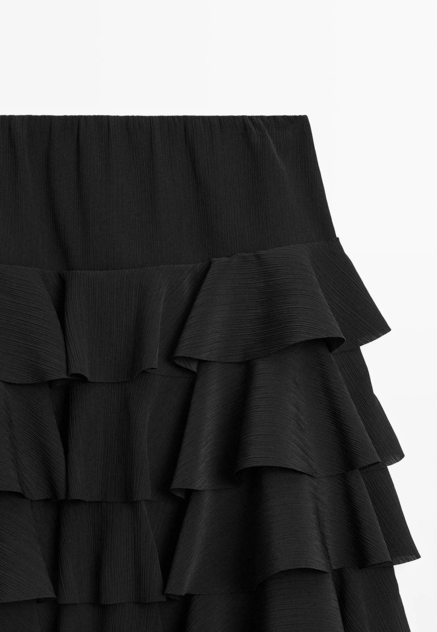 Massimo Dutti RUFFLED MIDI - A-line Skirt - Black 10 Massimo Dutti RUFFLED MIDI - A-line Skirt - Black - Image 8