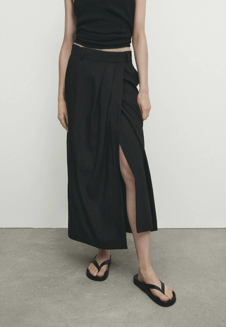 Massimo Dutti Blend Tailored With Darts - Maxi Skirt 8 Massimo Dutti Blend Tailored With Darts - Maxi Skirt - Image 6