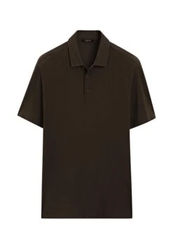 Massimo Dutti TEXTURED SHORT SLEEVE POLO NECK - Polo Shirt - Mottled Dark Brown -Massimo Dutti Shop 7ef8036e88084a43ac64758101d7b8dd