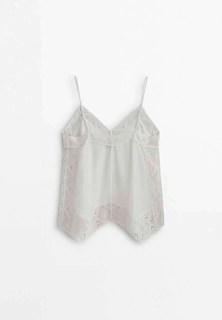 Massimo Dutti Straps With Crochet Detail - Top - White 7 Massimo Dutti Straps With Crochet Detail - Top - White - Image 5