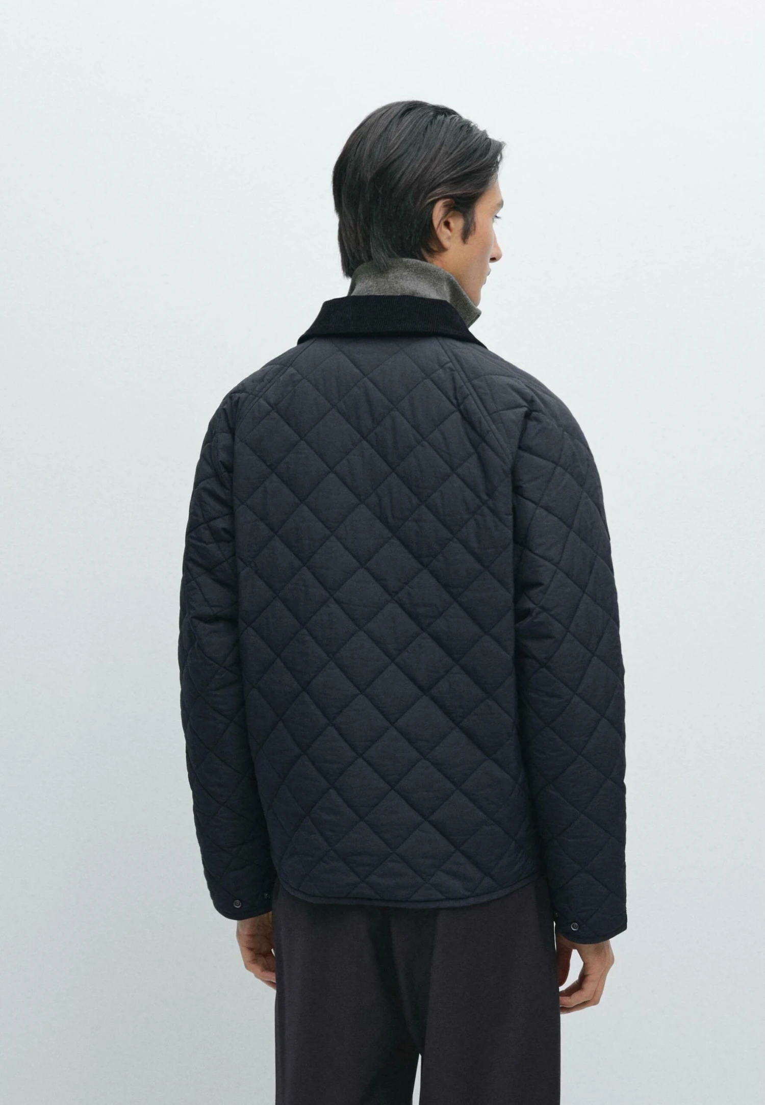 Massimo Dutti LIGH PADDING WITH CORDUROY COLLAR - Light Jacket - Dark Blue 5 Massimo Dutti LIGH PADDING WITH CORDUROY COLLAR - Light Jacket - Dark Blue - Image 3