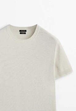 Massimo Dutti With Contrast Nautical - Basic T-Shirt - Beige -Massimo Dutti Shop 7f2d4293a37e4ccbaaa2843a9ecb584c