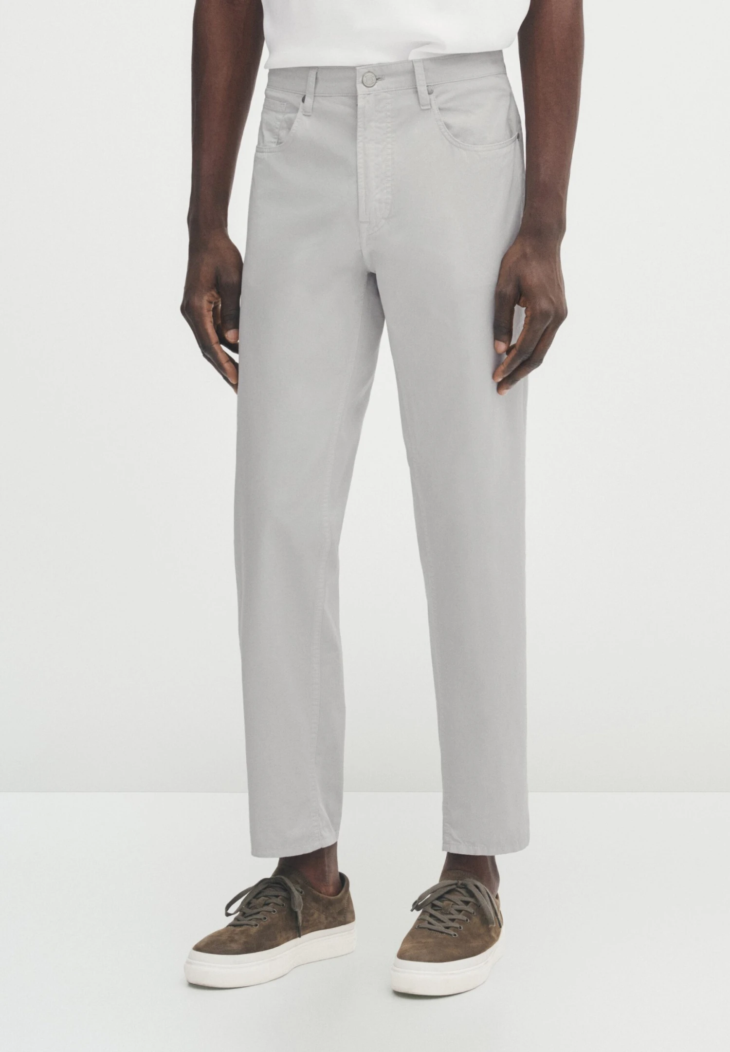 Massimo Dutti Poplin- Straight Leg Jeans - Light Grey 3 Massimo Dutti Poplin- Straight Leg Jeans - Light Grey