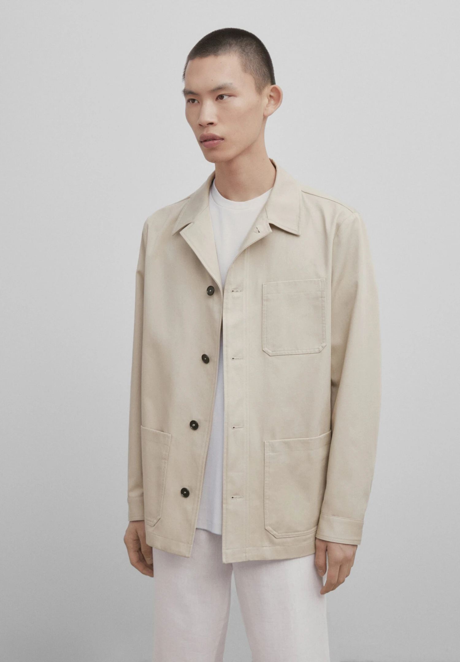 Massimo Dutti Studio - Micro Overshirt - Summer Jacket - Sand 3 Massimo Dutti Studio - Micro Overshirt - Summer Jacket - Sand
