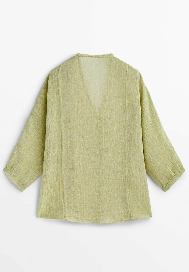 Massimo Dutti Waffle - Button-Down Blouse - Stone 8 Massimo Dutti Waffle - Button-Down Blouse - Stone - Image 6