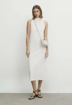 Massimo Dutti Textured Mock Turtleneck Midi - Day Dress