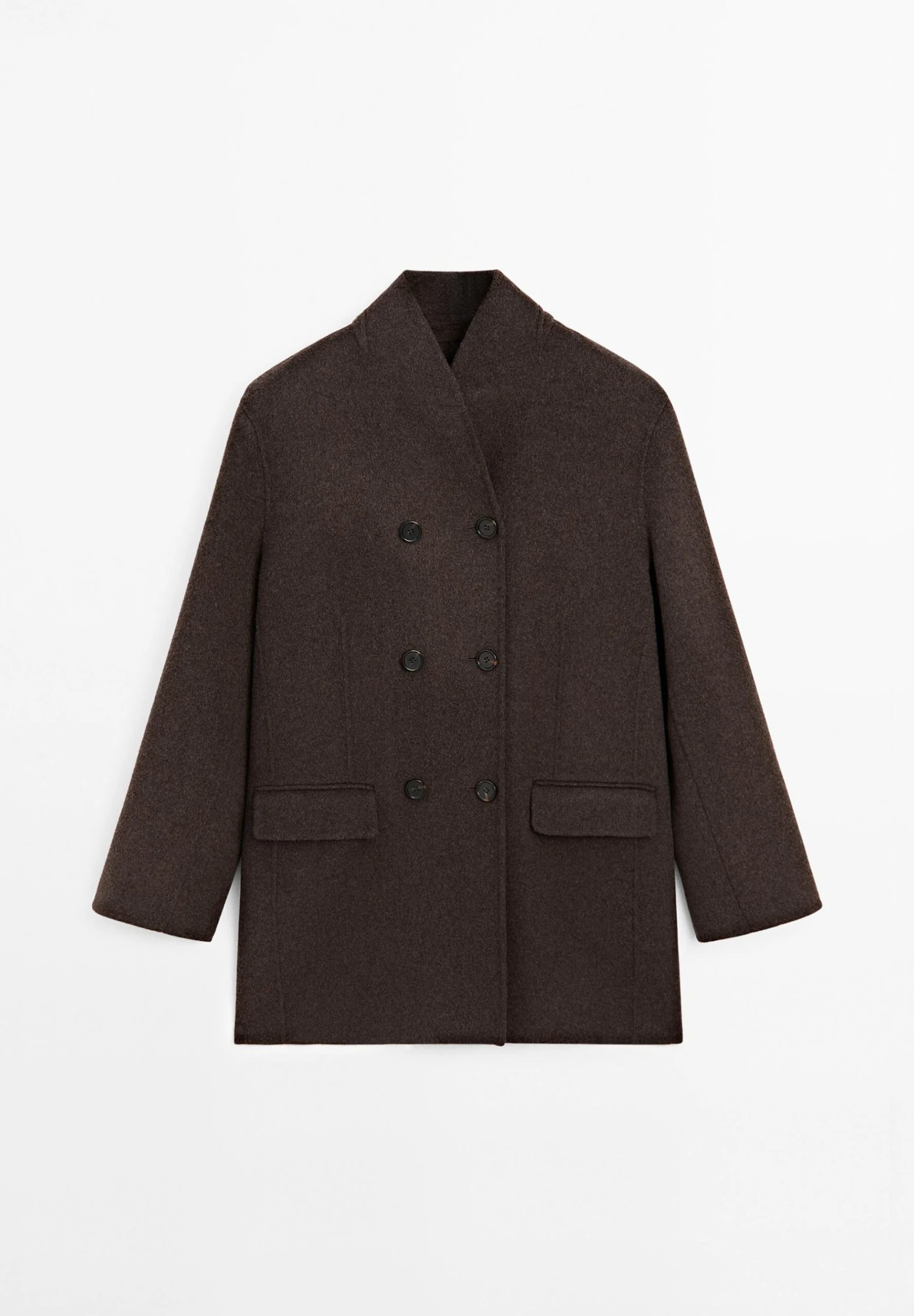 Massimo Dutti TUXEDO COLLAR - Classic Coat - Brown 11 Massimo Dutti TUXEDO COLLAR - Classic Coat - Brown - Image 9