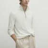 Massimo Dutti Textured Mock Neck With Zip - Jumper - Beige -Massimo Dutti Shop 7fb16a26eb5841b8bb4fd2dd07a810b4