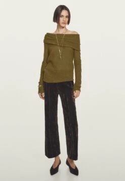 Massimo Dutti MID-RISE WITH DARTS - Wide Leg - Mottled Dark Brown -Massimo Dutti Shop 7fb8933dc8304a41a97063d88777b8ec