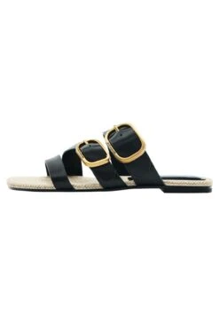 Massimo Dutti Flat - Mules - Black