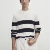 Massimo Dutti Striped Crew Neck - Jumper - Beige -Massimo Dutti Shop 7ffc4b8fbf904e70b108a2336706973c