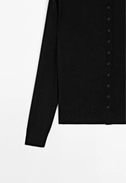 Massimo Dutti BUTTONED WITH MOCK TURTLENECK - Cardigan - Black -Massimo Dutti Shop 8006b1cb0bd541f0b113eb03e48319e5