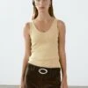 Massimo Dutti RIBBED STRAPPY SLEEVELESS - Top - Camel 1 Massimo Dutti RIBBED STRAPPY SLEEVELESS - Top - Camel -Massimo Dutti Shop 804c00bff2294004ae078f50a8c53490